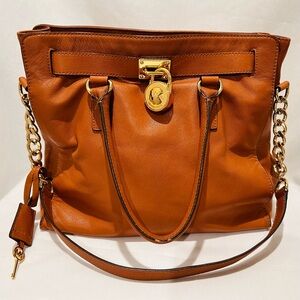 Michael Kors Hamilton Leather Satchel Bag includes dust bag and receipts